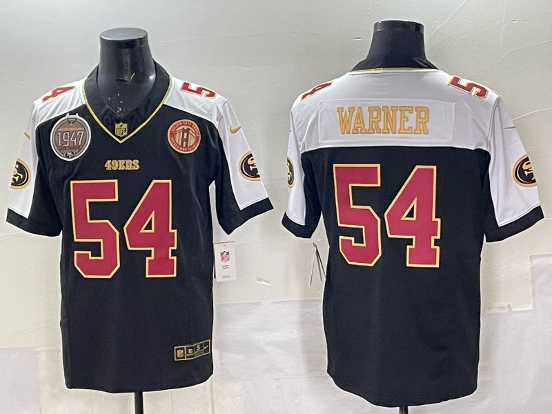 Men 2025 Nike San Francisco 49ers #54 Warner Black Limited NFL Jersey style 0062